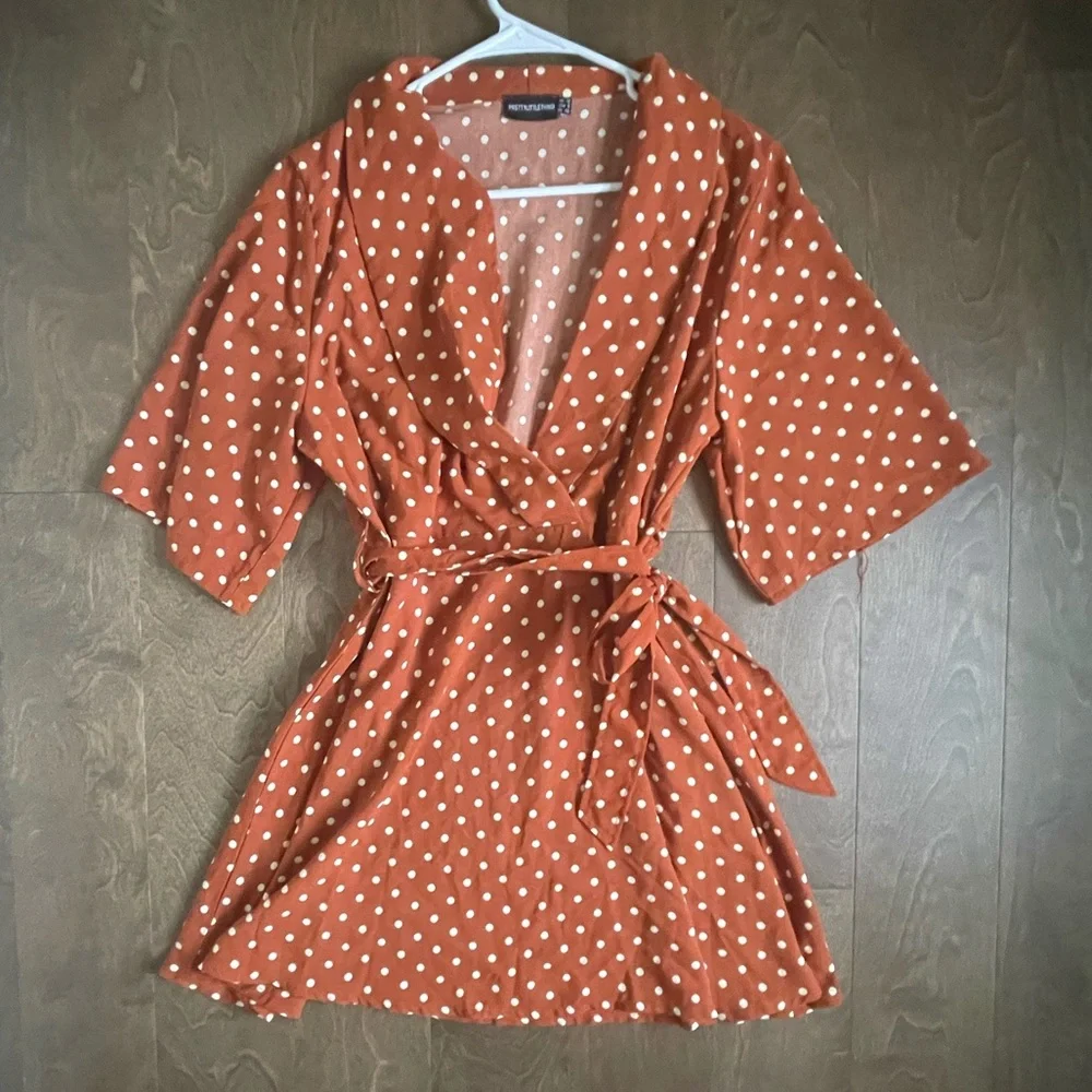 PLT Terracotta polka dot tea dress. Size 8 - Picture 4 of 9